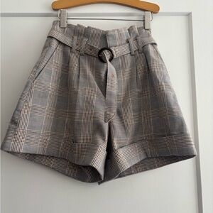 Abercrombie & Fitch Gray Plaid High Waist Shorts